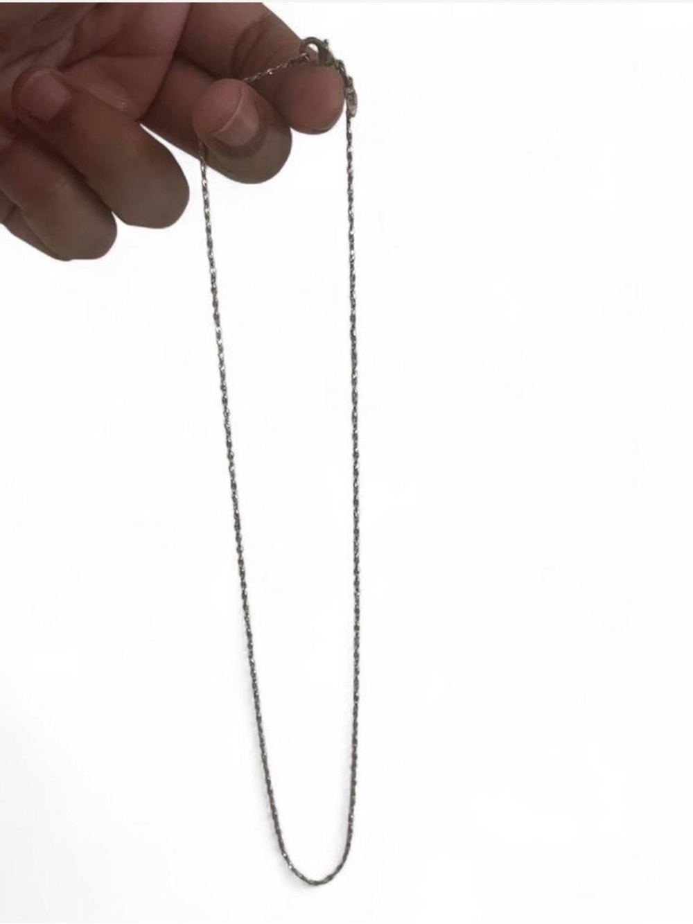 Silver Twisted Rope Necklace - Picture 2 of 5